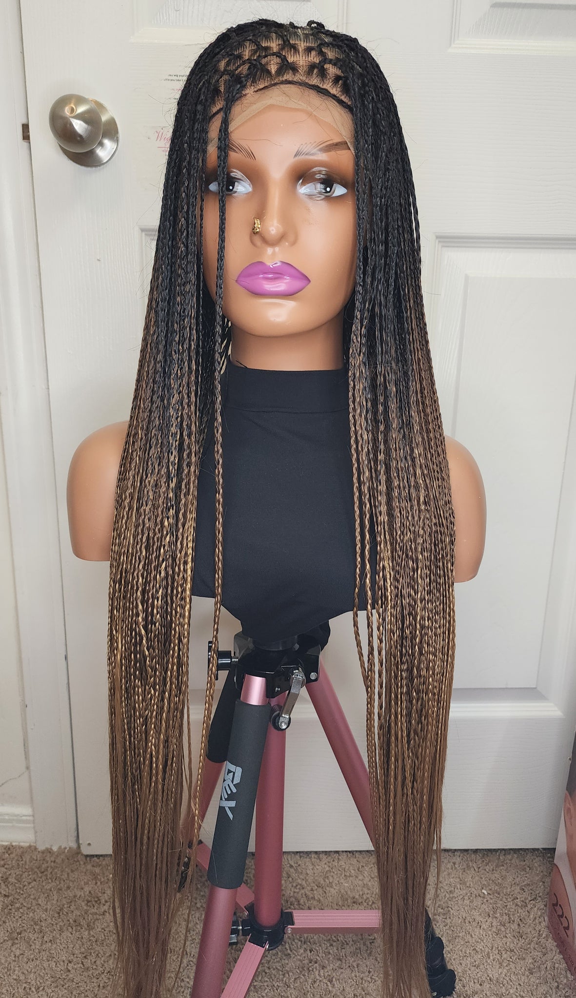 Ready to ship silky frontal knotless Braided wigs