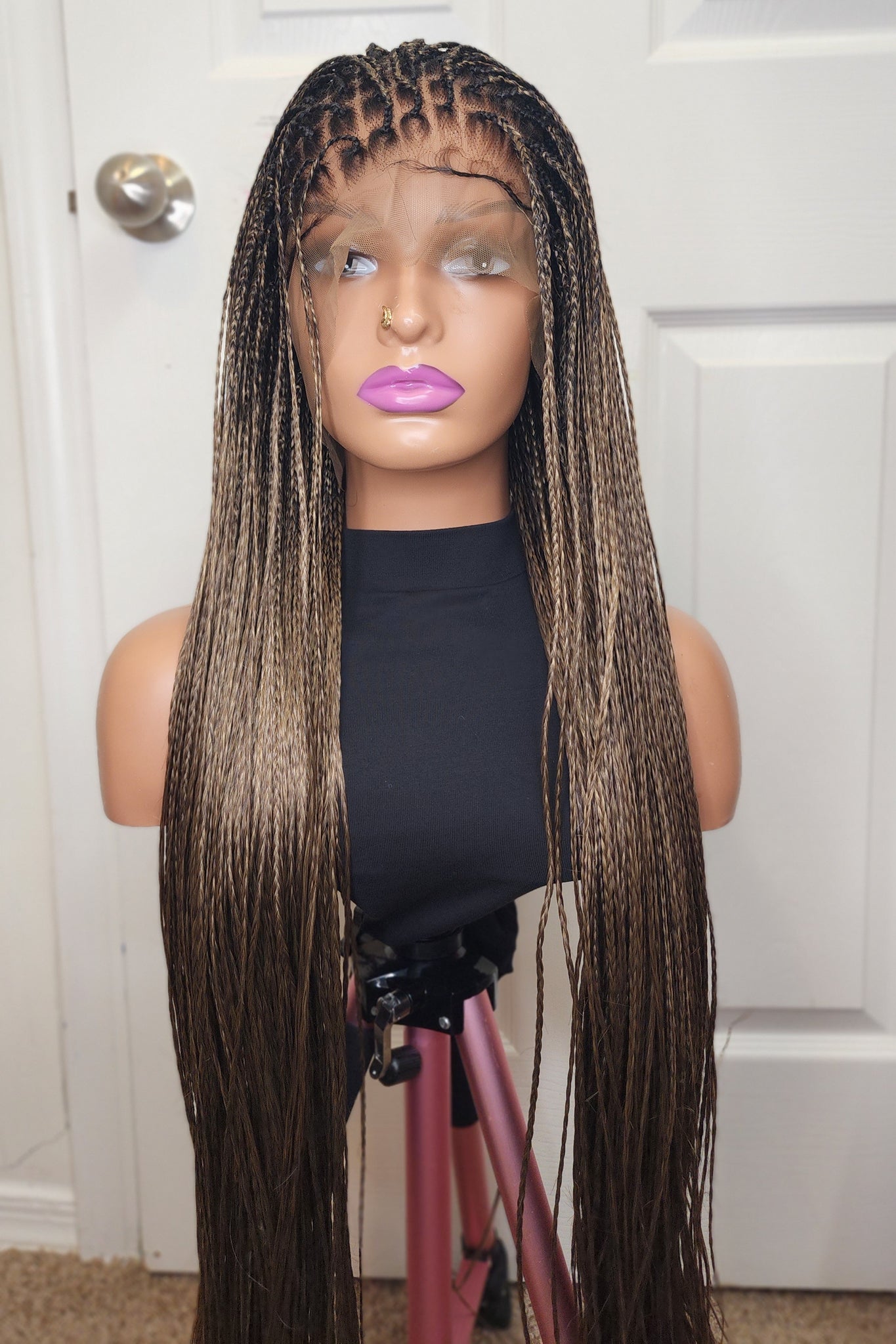 Ready to ship silky frontal knotless Braided wigs