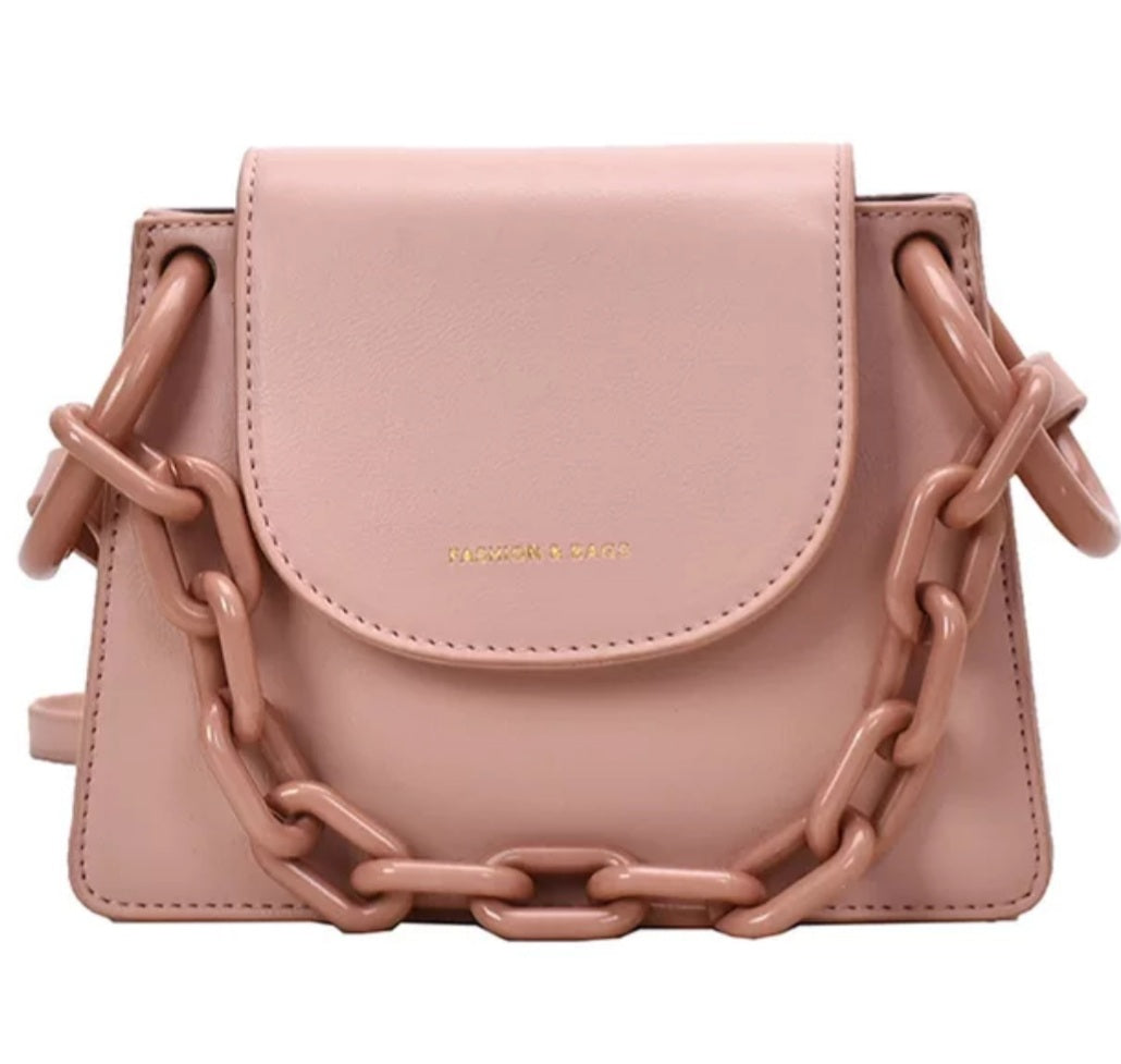 Rose fashion big chain shoulder crossbody handbags