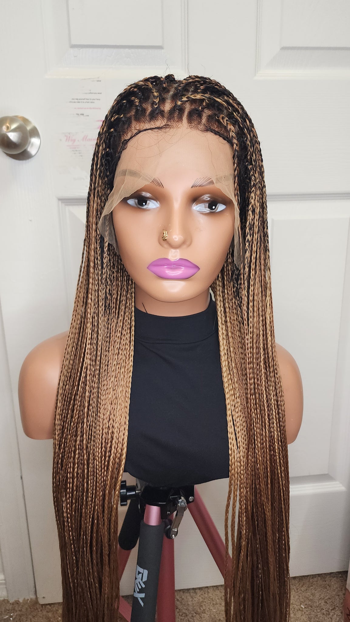 Ready to ship silky frontal knotless Braided wigs