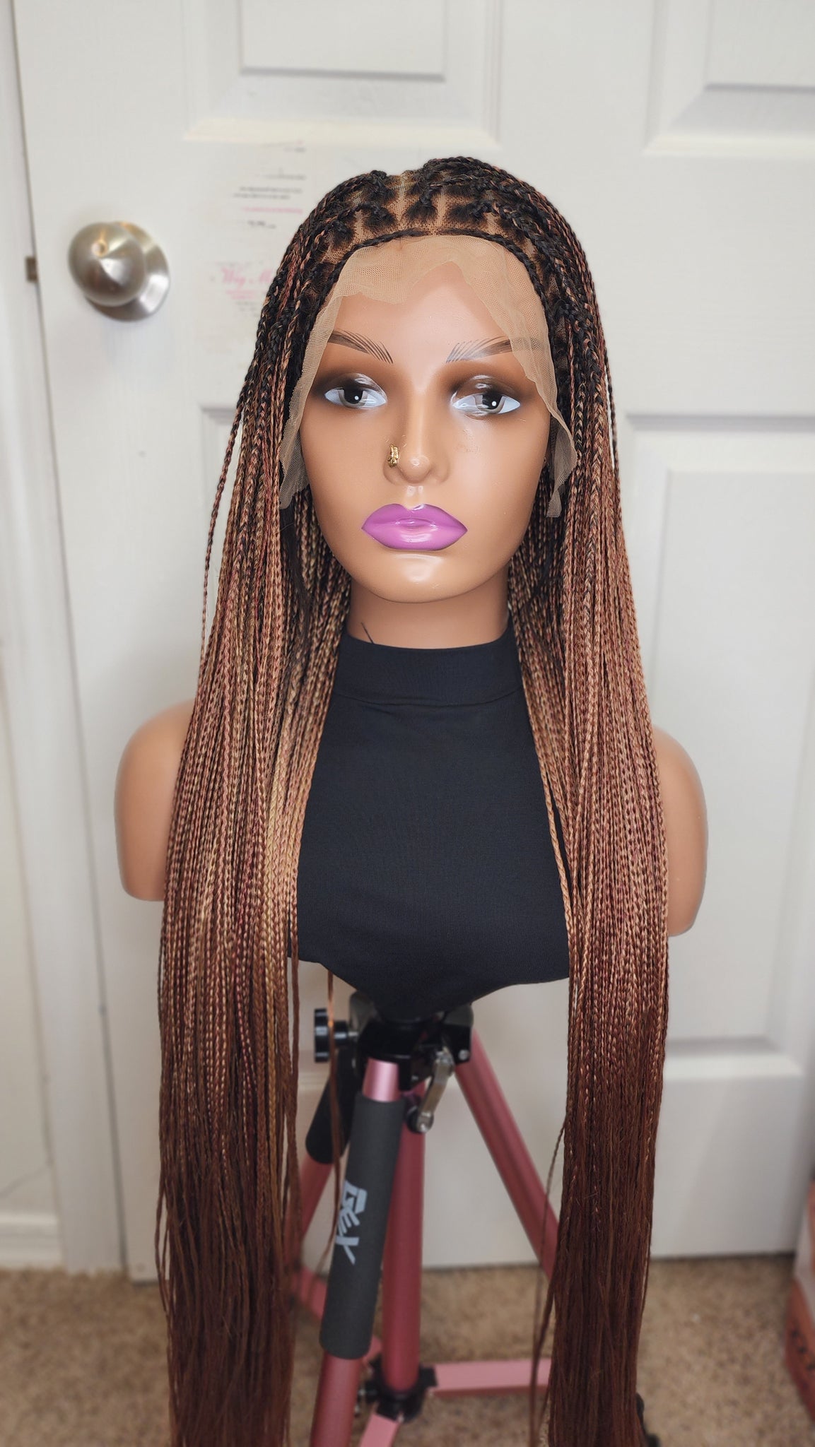 Ready to ship silky frontal knotless Braided wigs