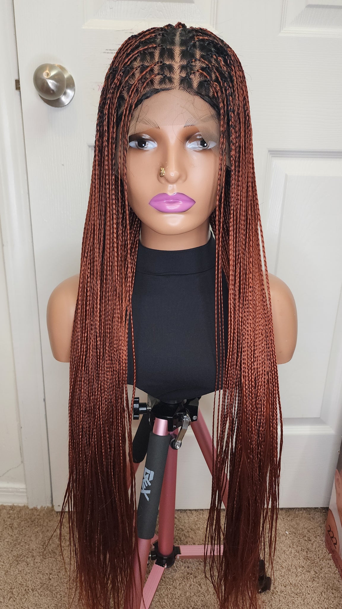 Ready to ship silky frontal knotless Braided wigs