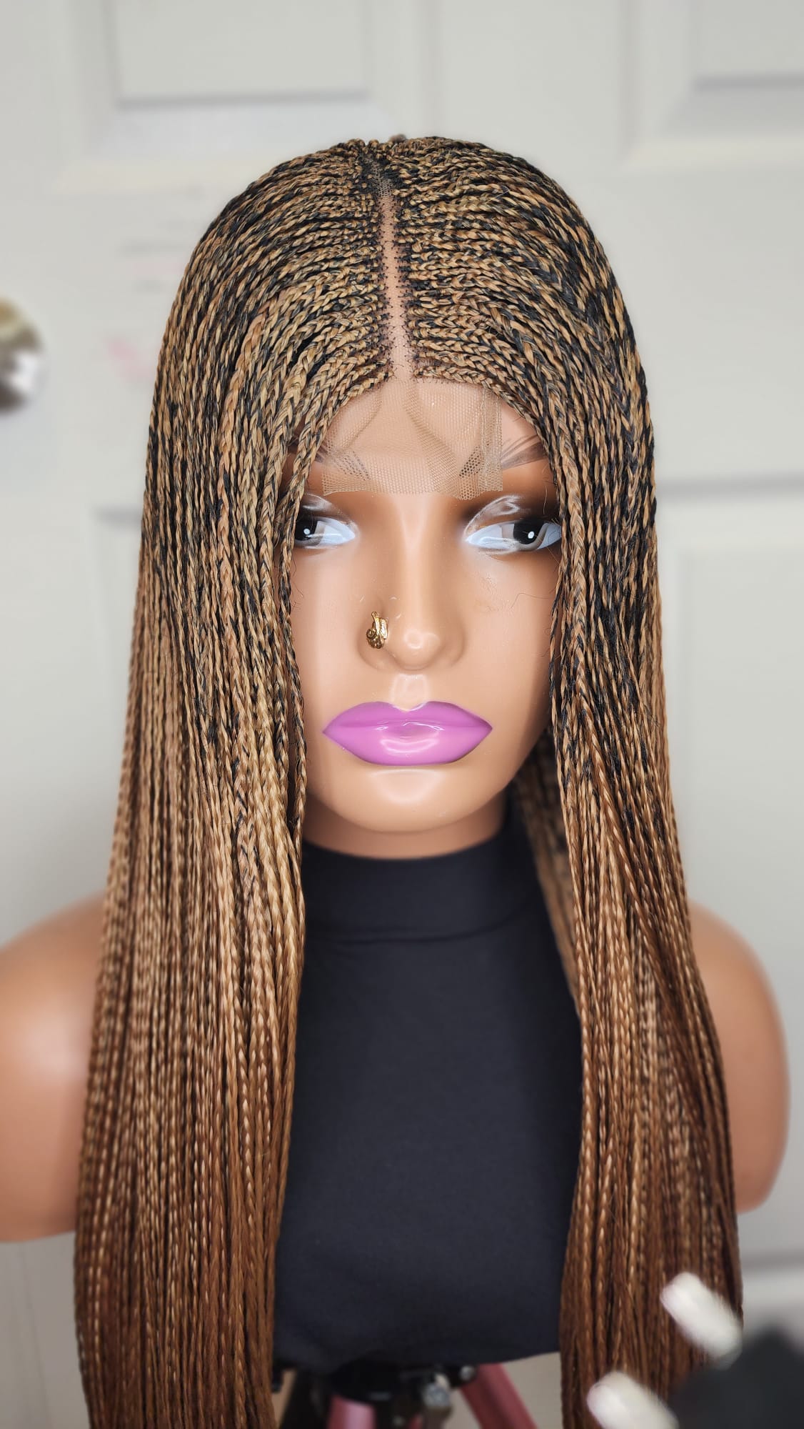 Ready to ship silky knotless cloure braided wig