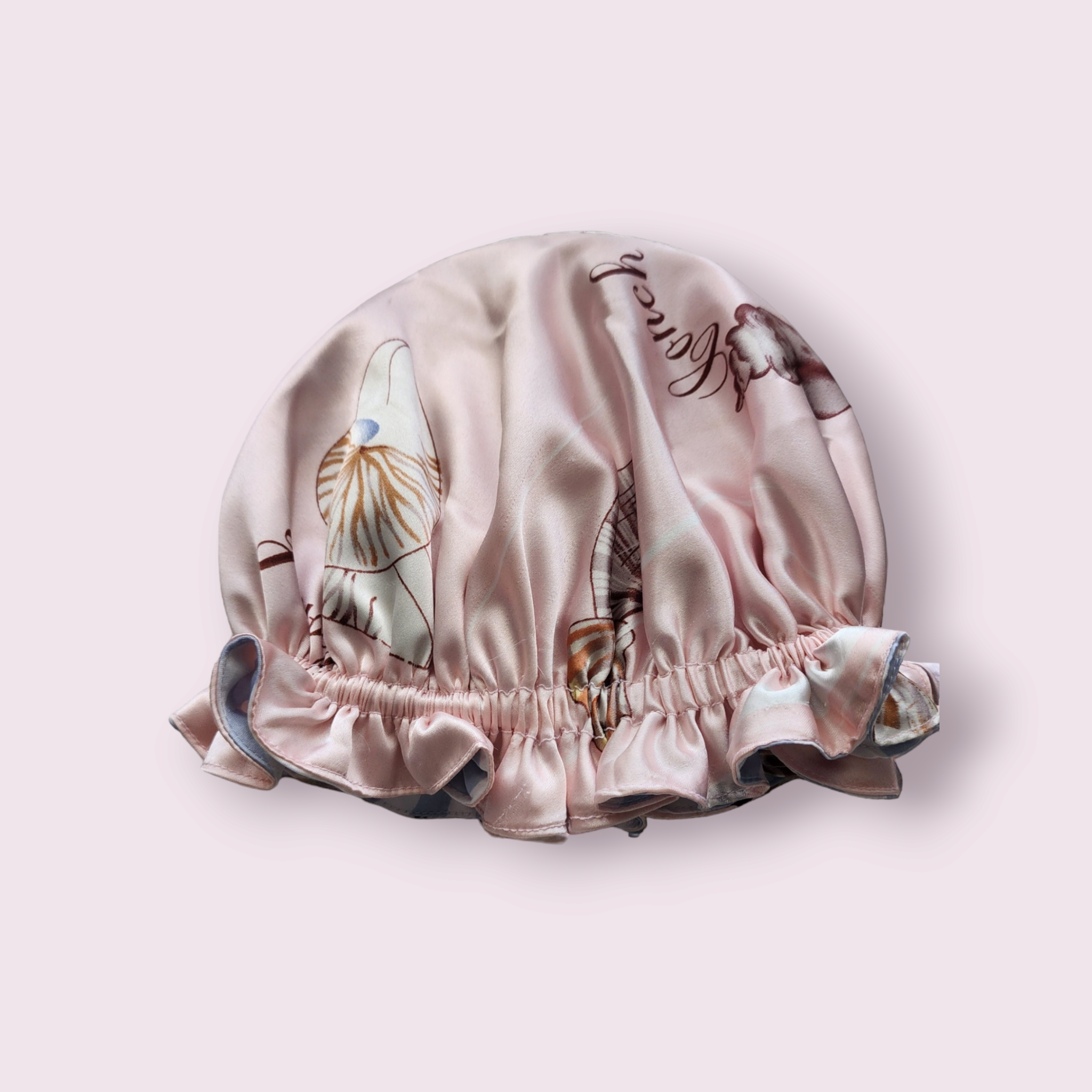 Shells design, Satin Baby Bonnet, kids bonnet