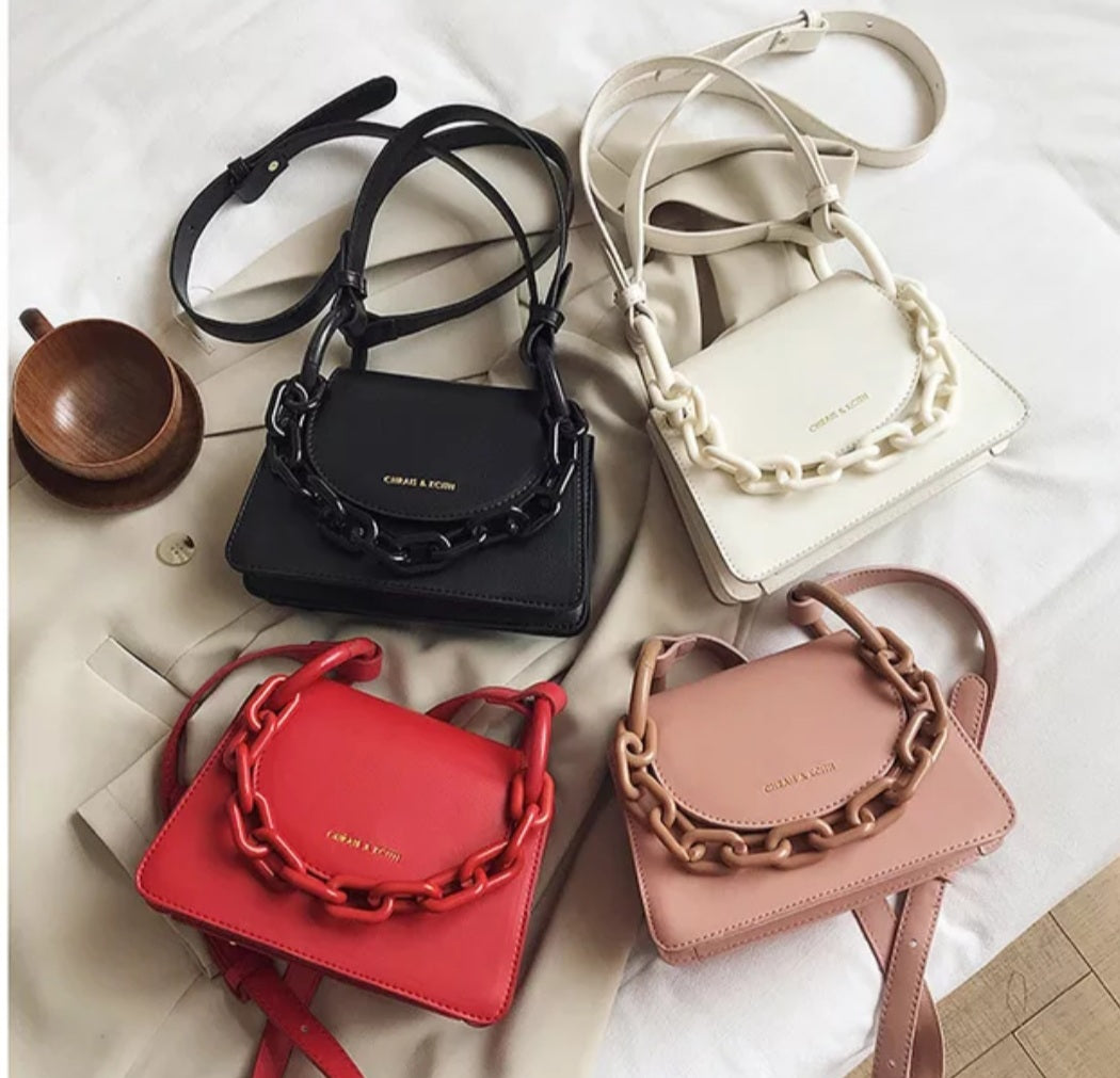 Rose fashion big chain shoulder crossbody handbags