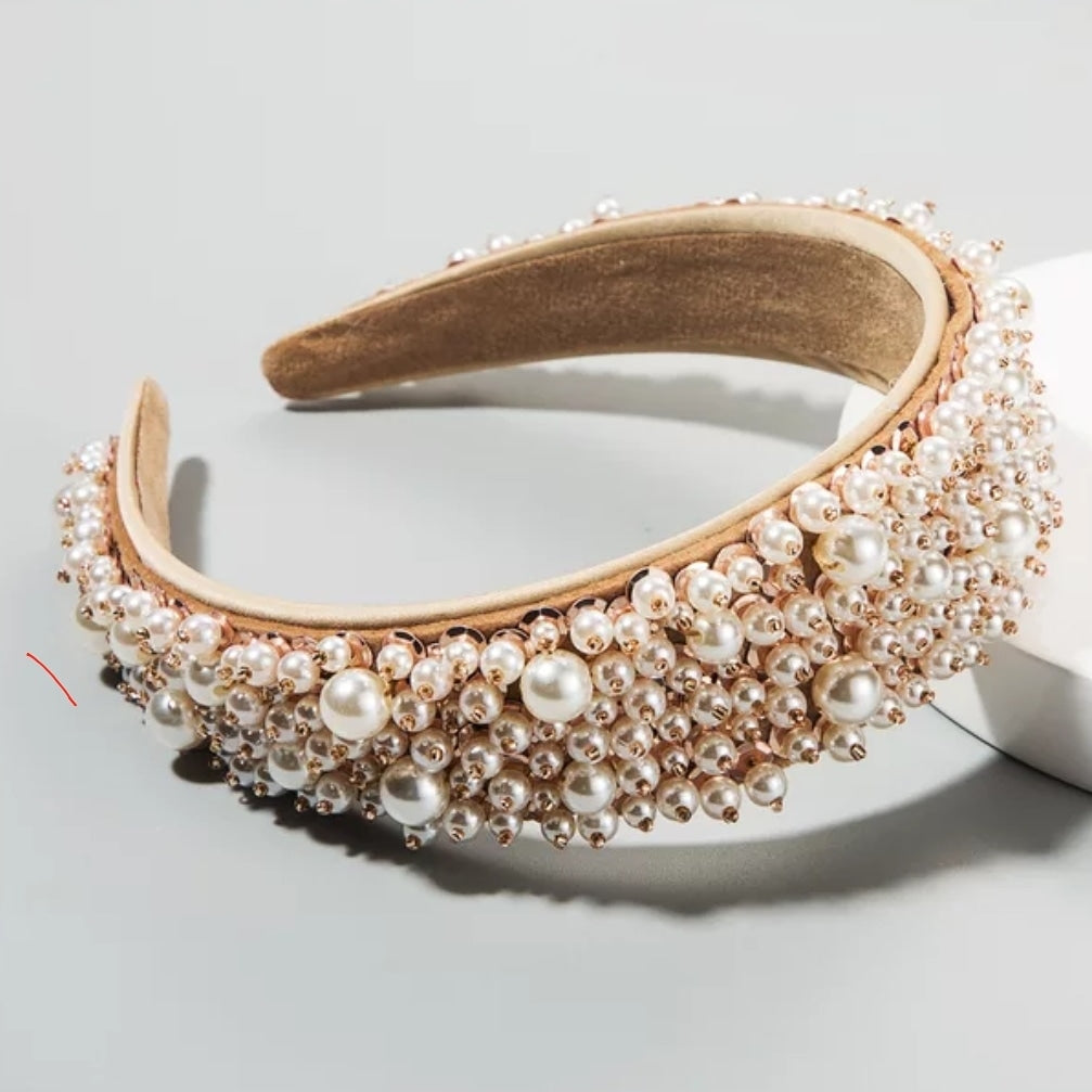 Pearl simple beaded headband